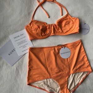 Kore Electra Bikini Top and Bottom in Coral